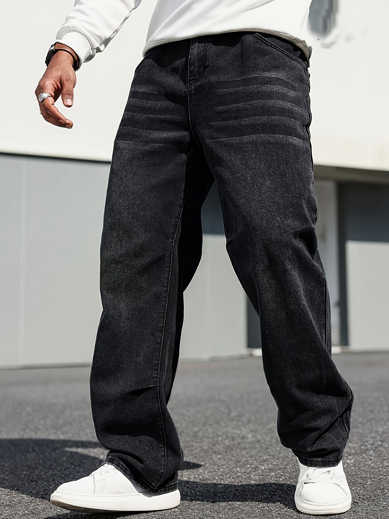 Jean Droit Homme Noir – Coupe Confort